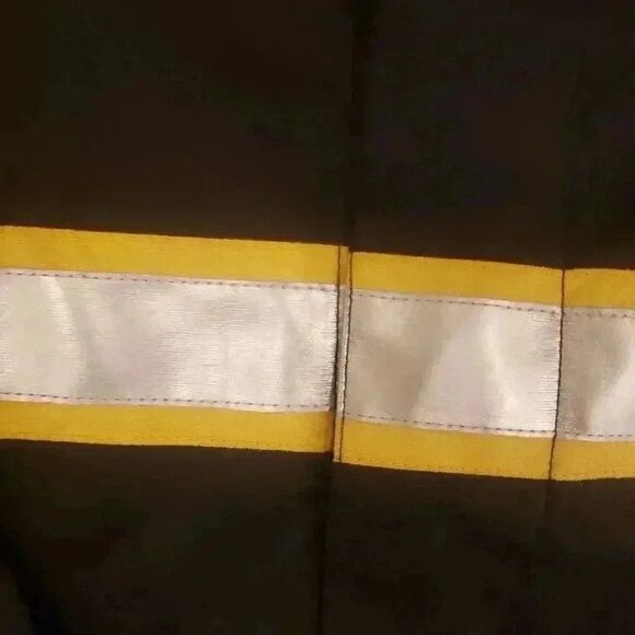 𝅺Crazy 8 Kids Black/Yellow Reflective Fireman Costume Coat - Picture 5 of 9